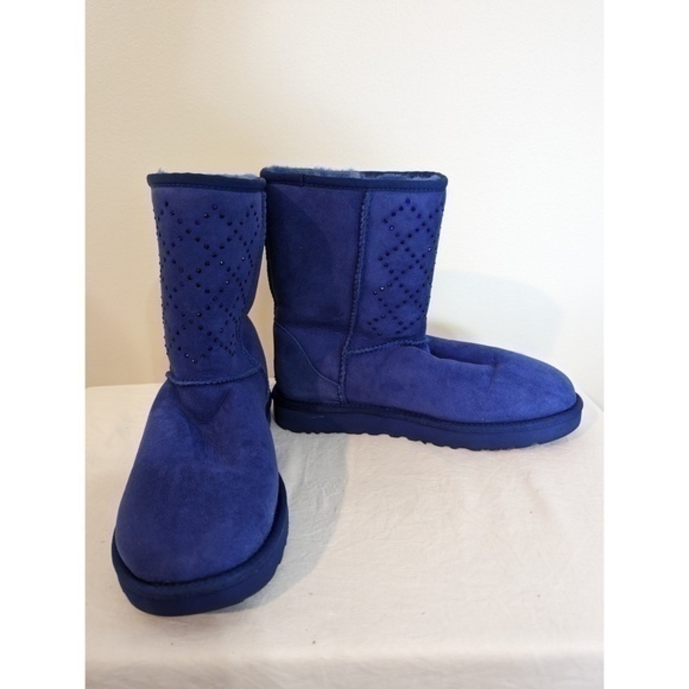 Classic Short UGG in Blue with Diamonte